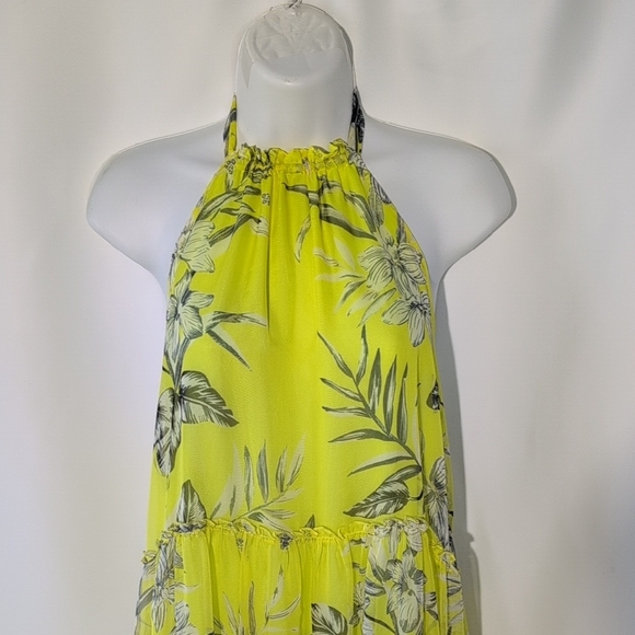 Malibu Yellow Floral Halter Dress - Picture 3 of 5
